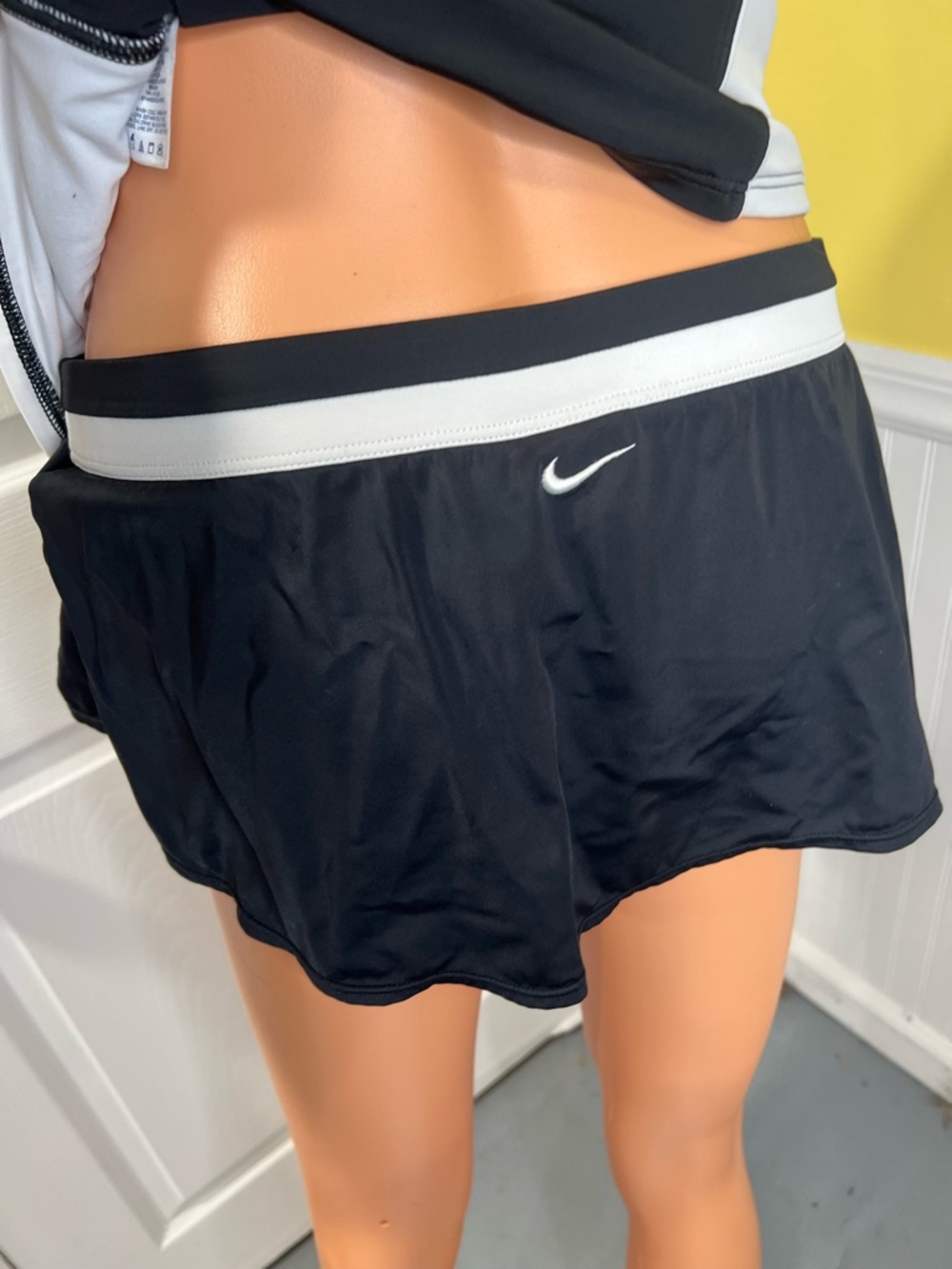 Nike Black Athletic Skort with White Waistband